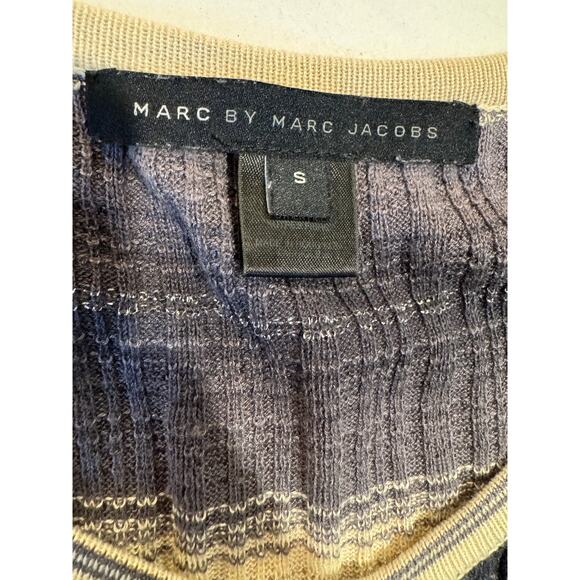 Vintage Y2K Marc by Marc Jacobs Silk Cashmere Blend Striped Tunic Cardigan S - Picture 6 of 8